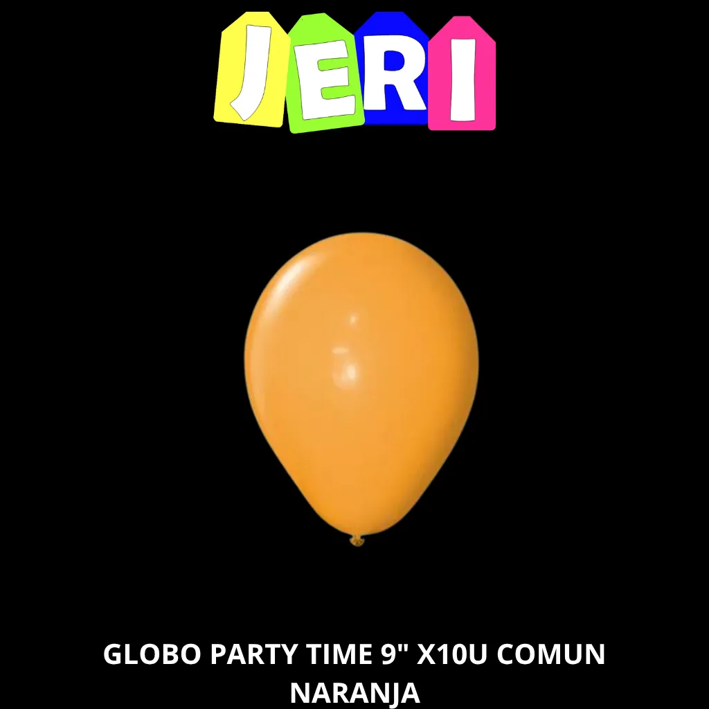 GLOBO PARTY TIME 9" X10U COMUN (NARANJA)