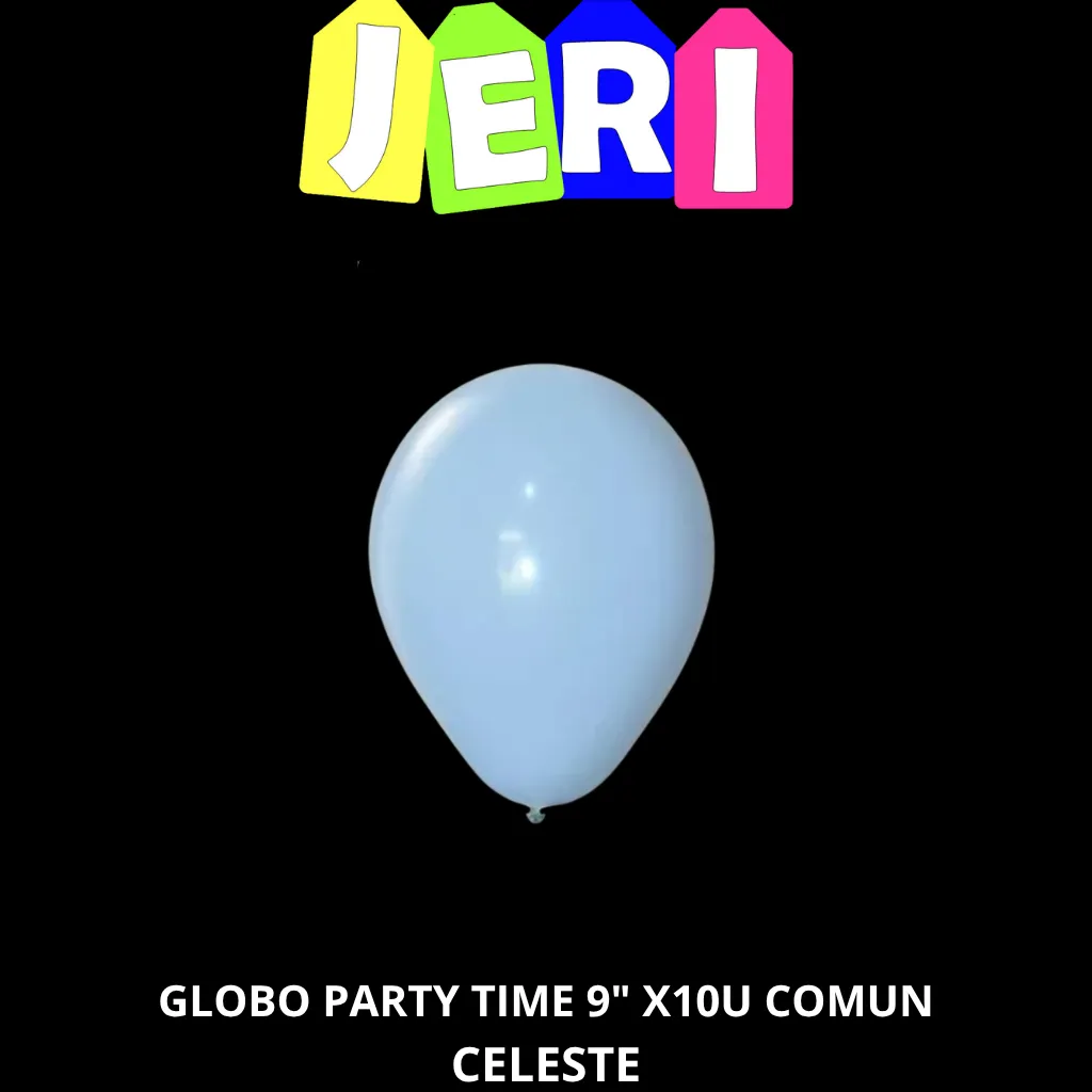 GLOBO PARTY TIME 9" X10U PASTEL (CELESTE)