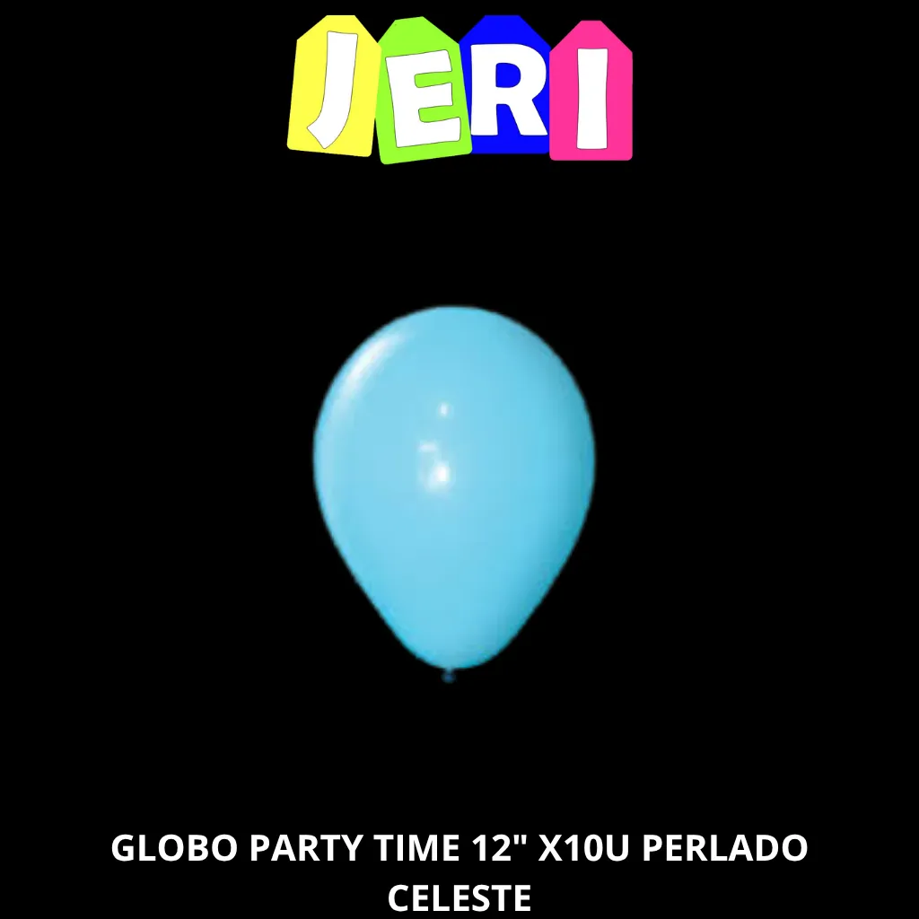 GLOBO PARTY TIME 12" X10U PERLADO (CELESTE)