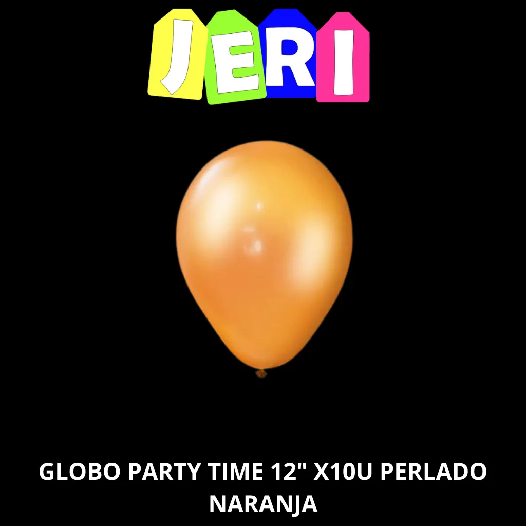 GLOBO PARTY TIME 12" X10U PERLADO (NARANJA)