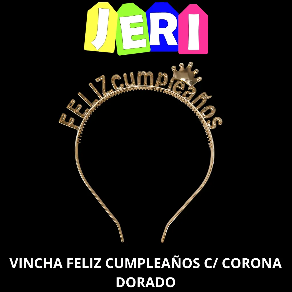 VINCHA FELIZ CUMPLEAÑOS C/ CORONA