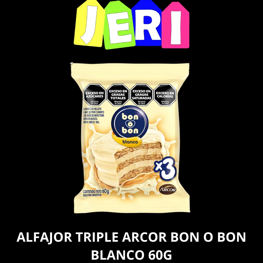 ALFAJOR TRIPLE ARCOR BON O BON BLANCO 60G