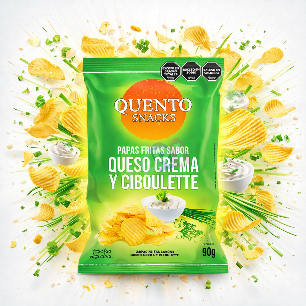 OFERTA SNACKS QUENTO PAPAS CIBOULETTE 90G