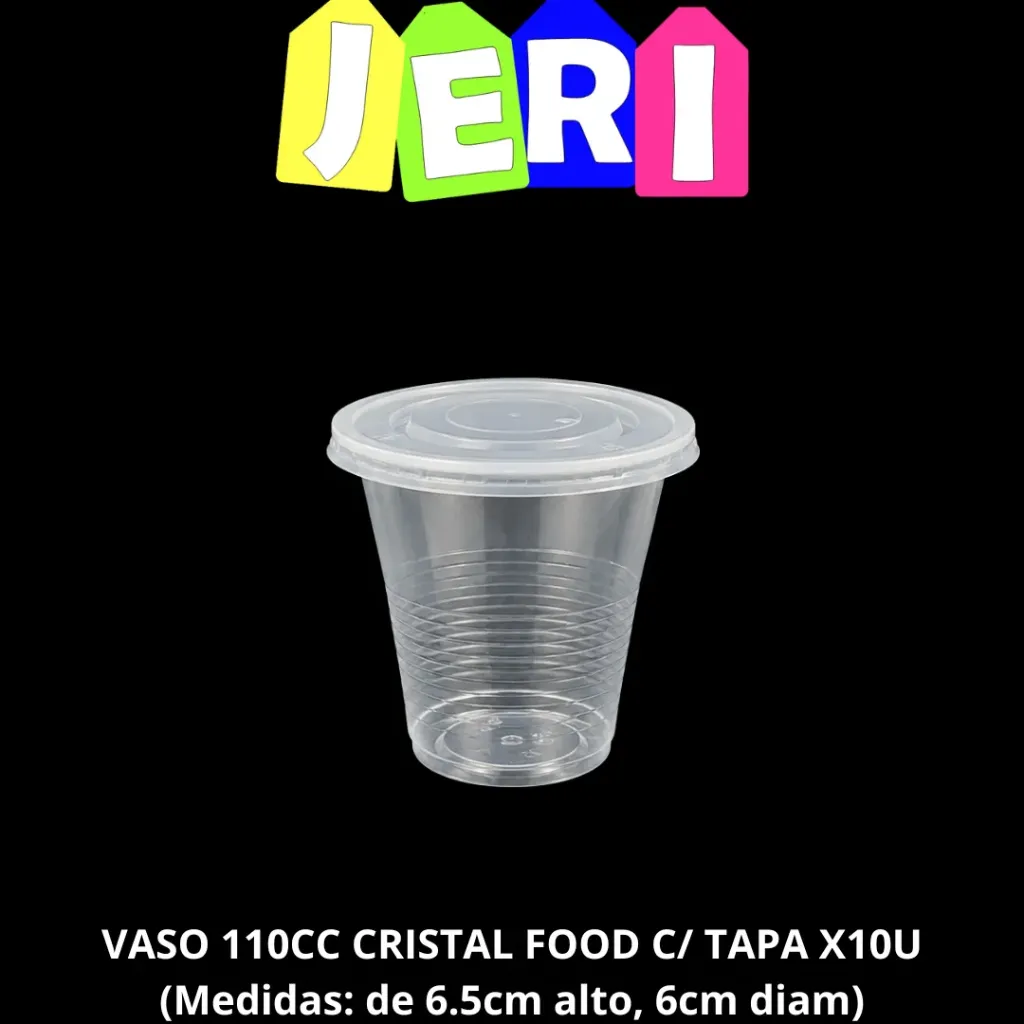 [2628/2495] VASO 110CC CRISTAL FOOD C/ TAPA X10U