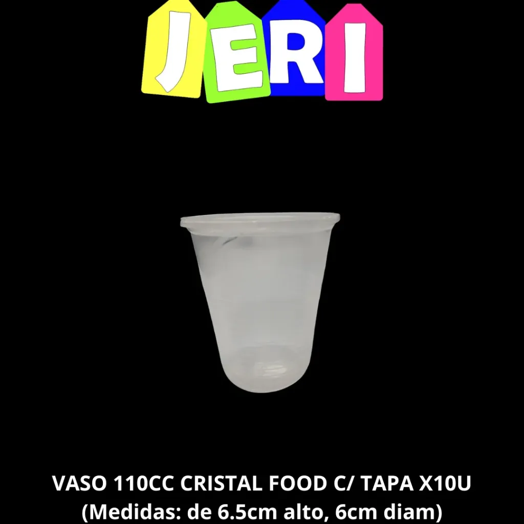 VASO 110CC CRISTAL FOOD C/ TAPA X10U