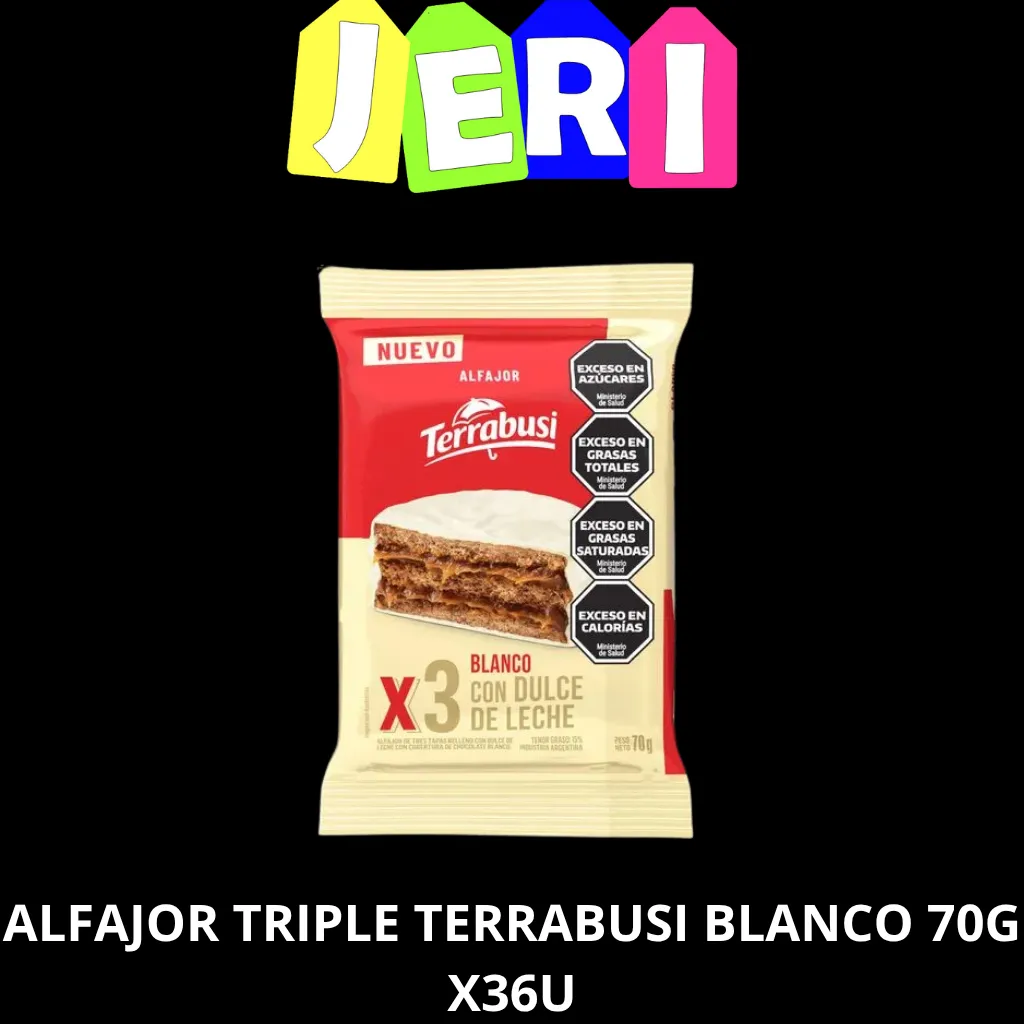 ALFAJOR TRIPLE TERRABUSI BLANCO 70G X36U