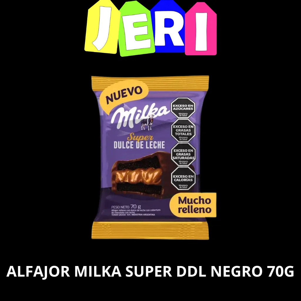 ALFAJOR TRIPLE MILKA SUPER DDL NEGRO 70G