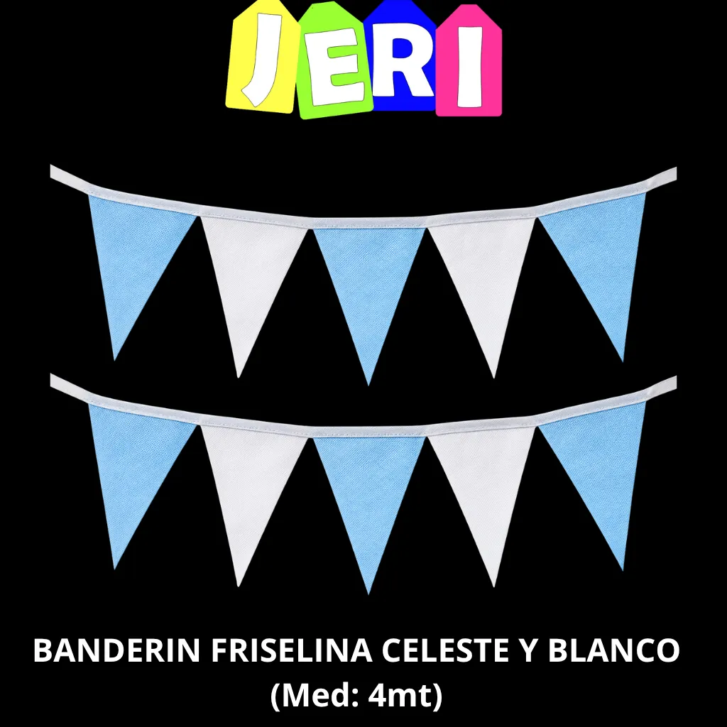 BANDERIN FRISELINA CELESTE Y BLANCO