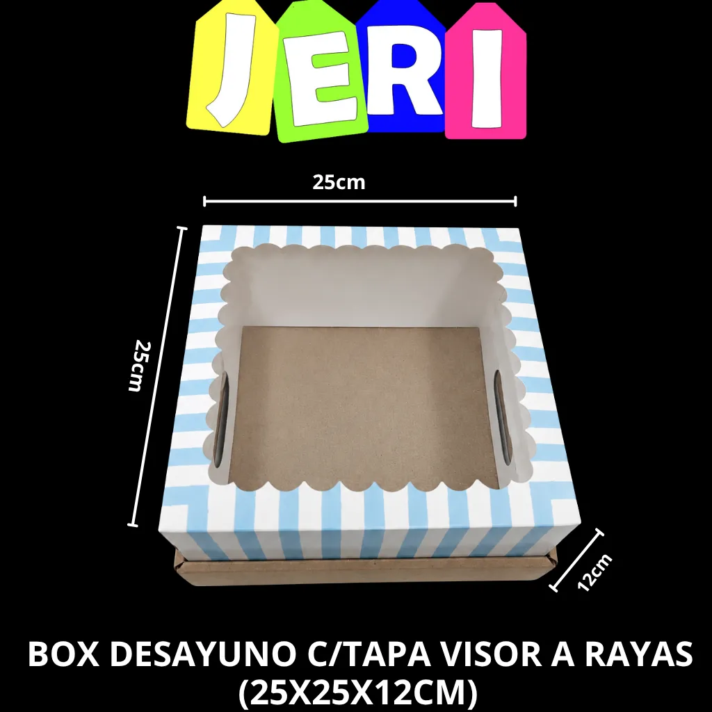 BOX DESAYUNO C/TAPA VISOR A RAYAS