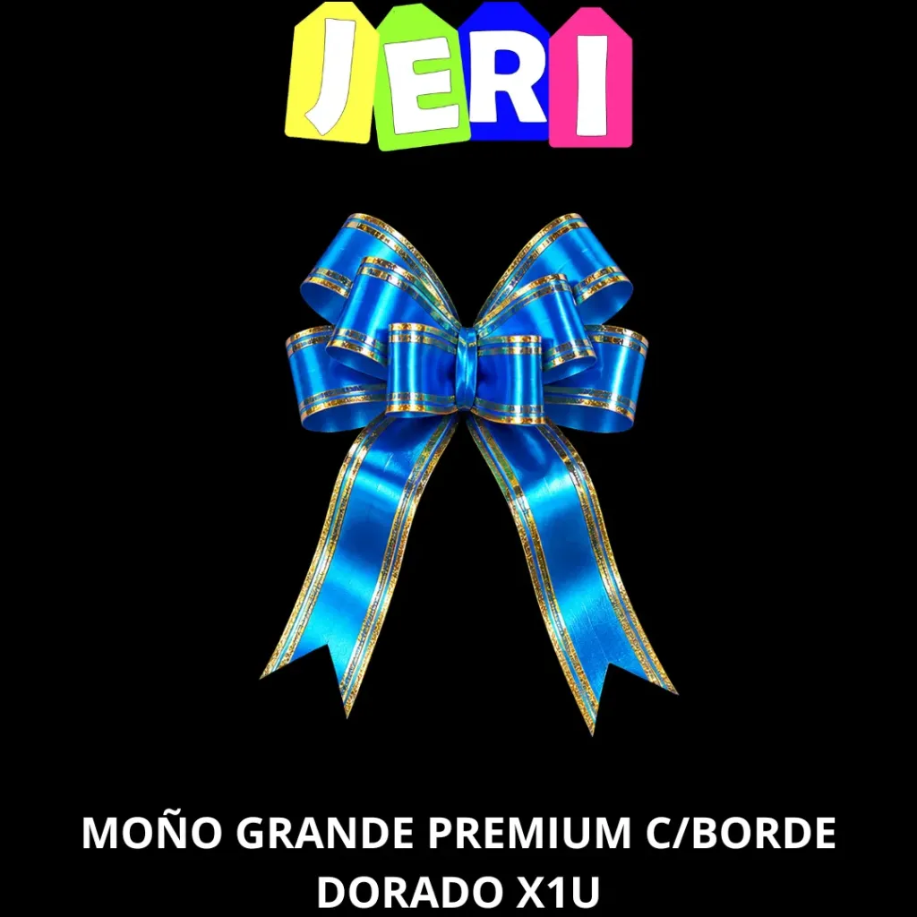 MOÑO GRANDE PREMIUM C/BORDE DORADO X1U