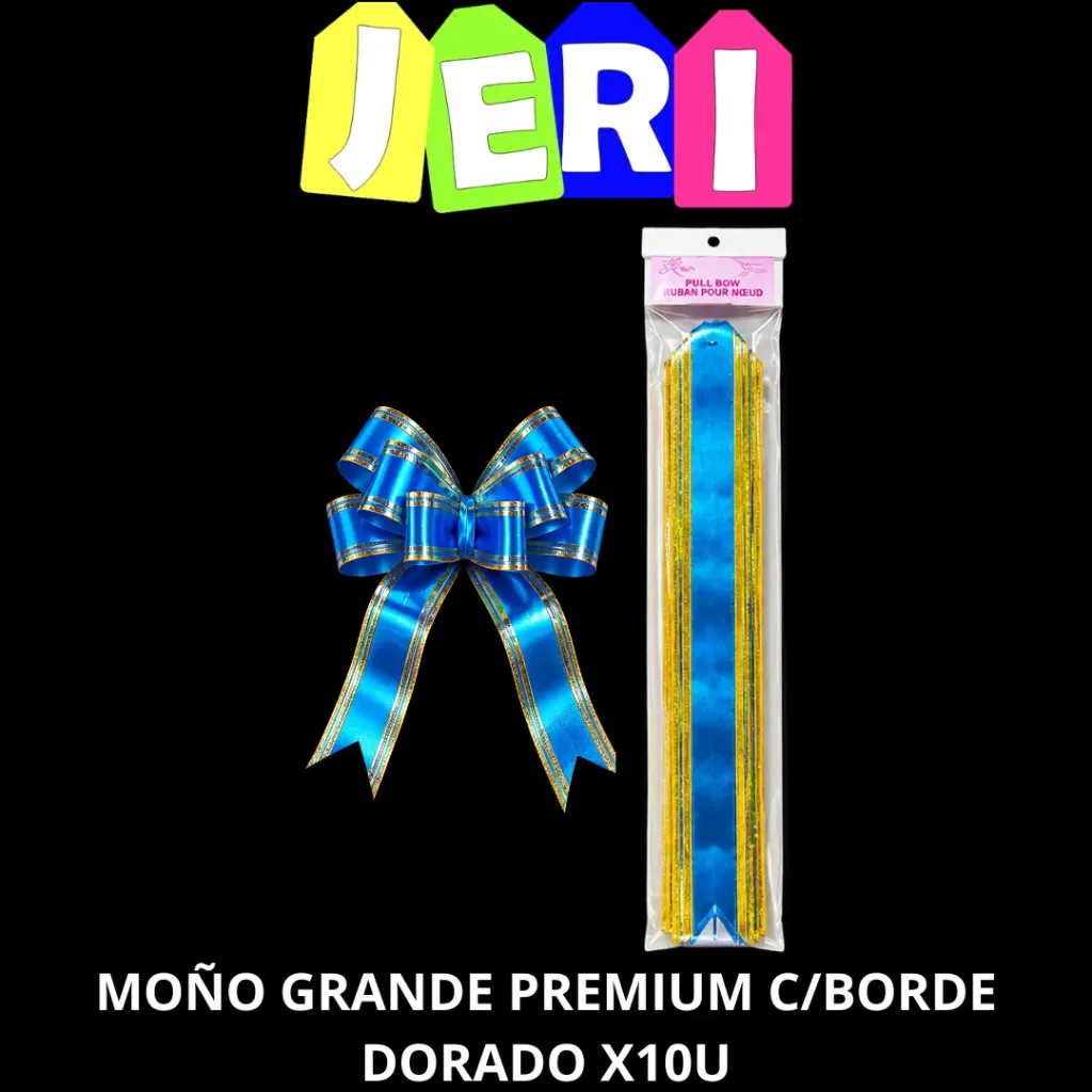 MOÑO GRANDE PREMIUM C/BORDE DORADO X10U