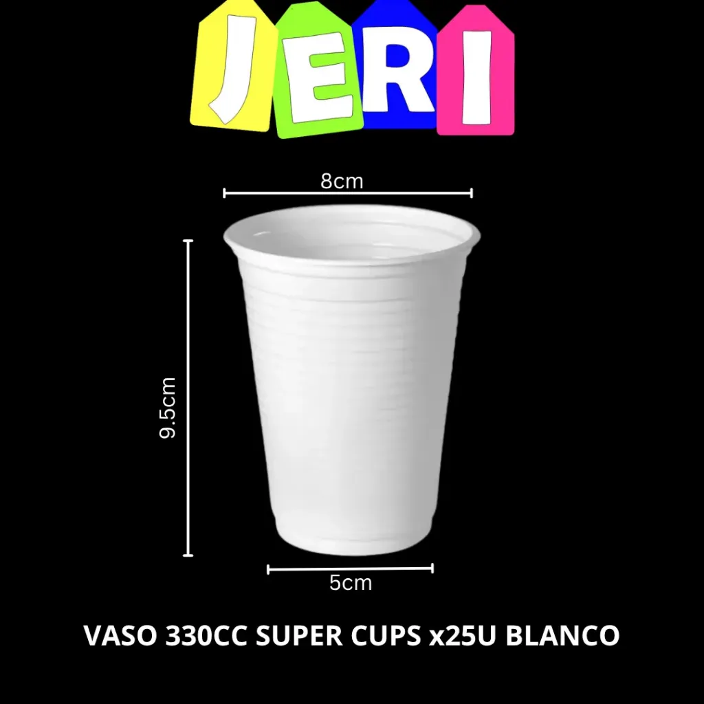 VASO 330CC SUPER CUPS x25U BLANCO