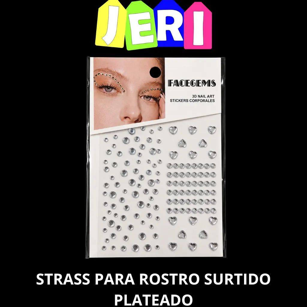 STRASS PARA ROSTRO SURTIDO (PLATEADO)