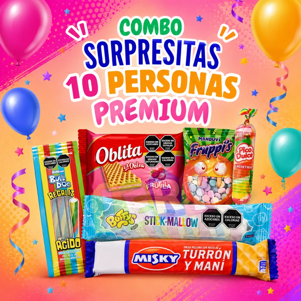 COMBO SORPRESITAS X10u PREMIUM (VAINILLA, FRAMBUESA, GONGYS STICK)