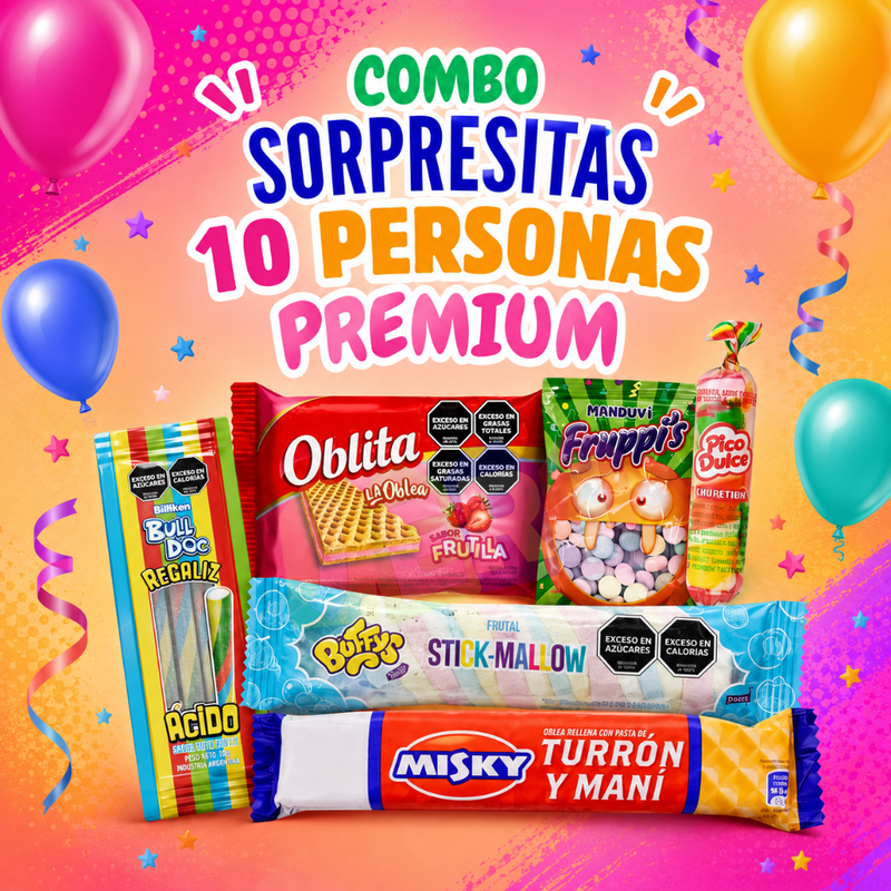 COMBO SORPRESITAS X10u PREMIUM (VAINILLA, GONGYS STICK, FRAMBUESA)