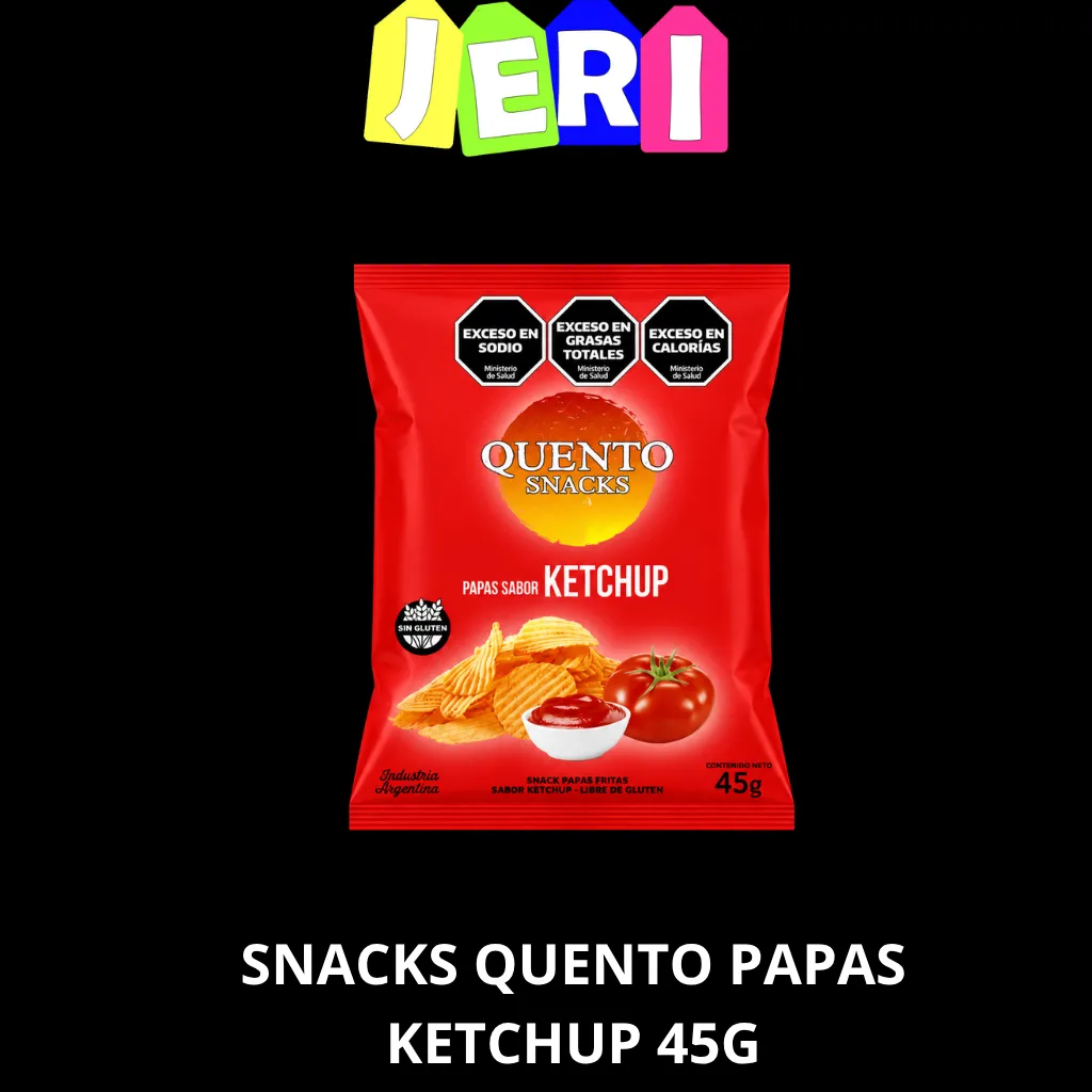SNACKS QUENTO PAPAS KETCHUP 45G