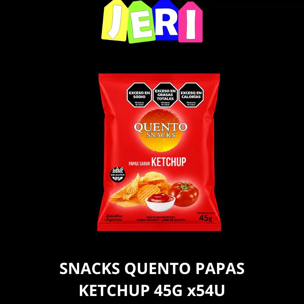 SNACKS QUENTO PAPAS KETCHUP 45G x54U