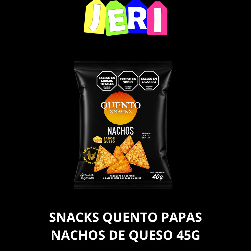 SNACKS QUENTO PAPAS NACHOS DE QUESO 45G