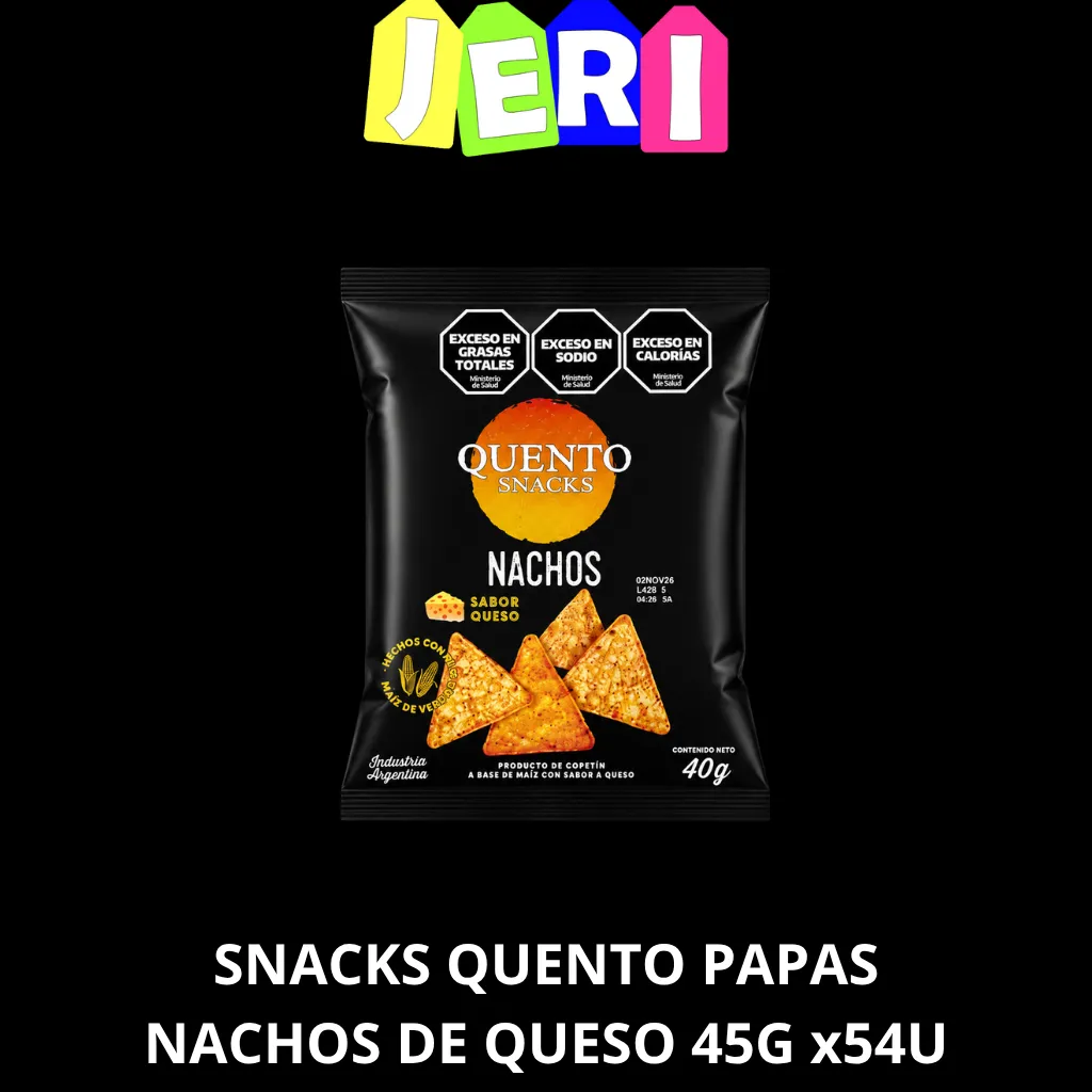 SNACKS QUENTO NACHOS DE QUESO 45G x54U