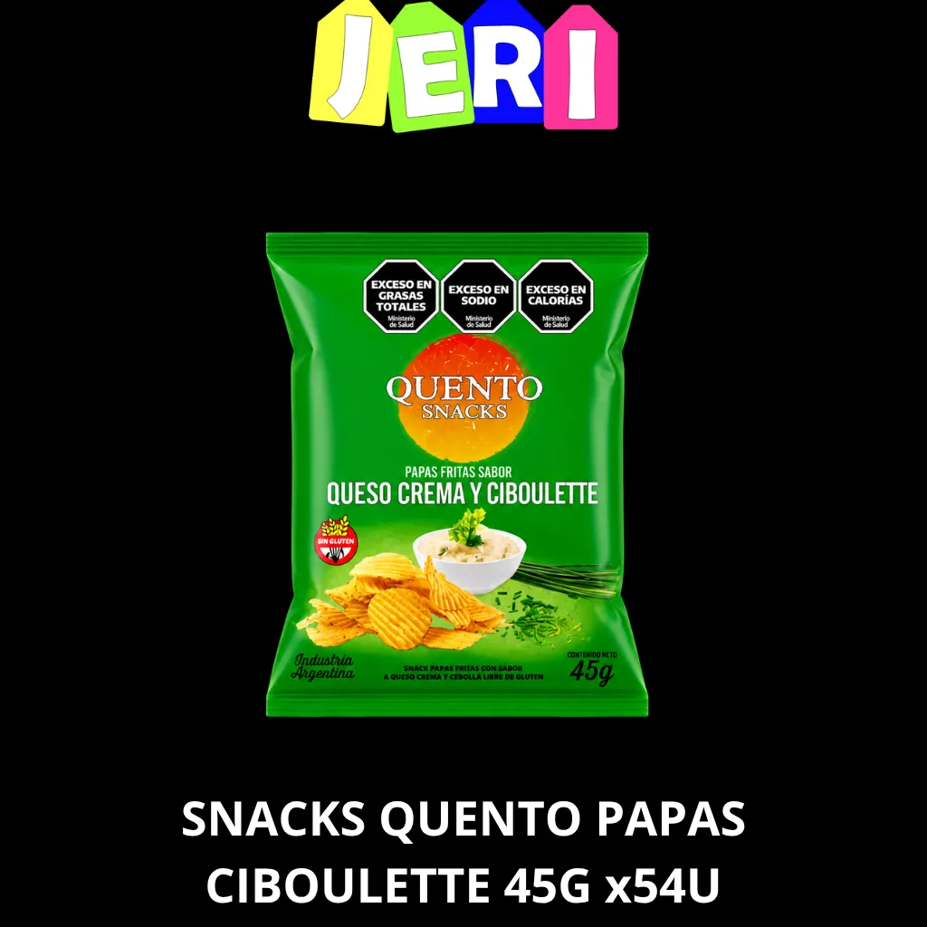 SNACKS QUENTO PAPAS CIBOULETTE 45G x54U