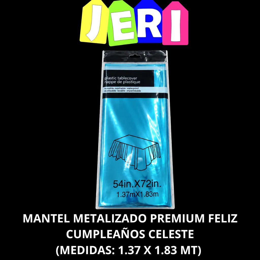 MANTEL METALIZADO PREMIUM (CELESTE)