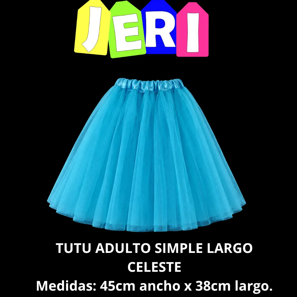TUTU ADULTO SIMPLE LARGO (CELESTE)