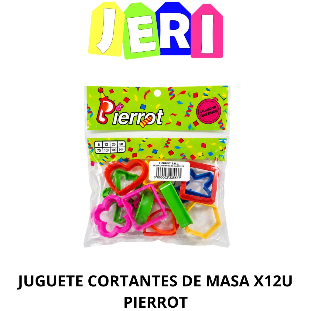 JUGUETE CORTANTES DE MASA X12U PIERROT