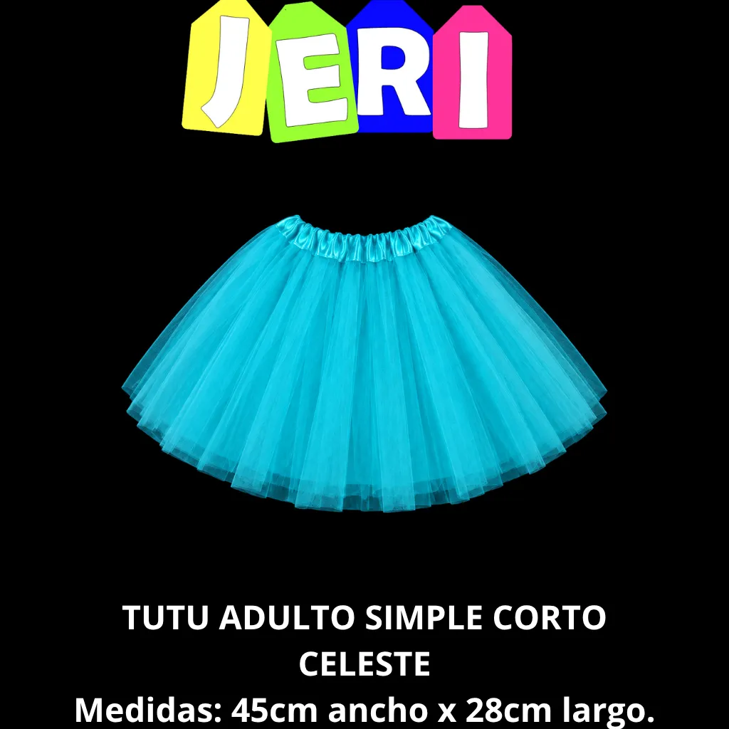 TUTU ADULTO SIMPLE CORTO (CELESTE)