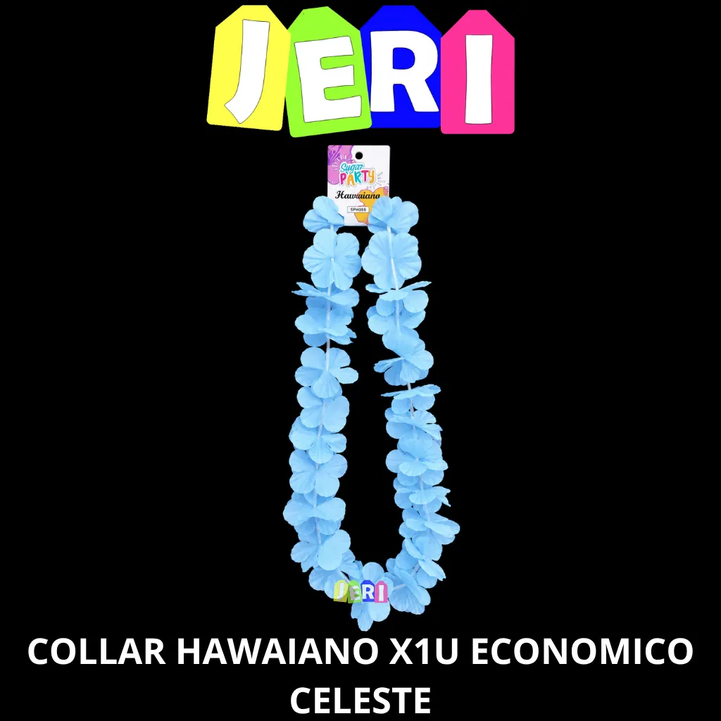 COLLAR HAWAIANO X1U ECONOMICO (CELESTE)