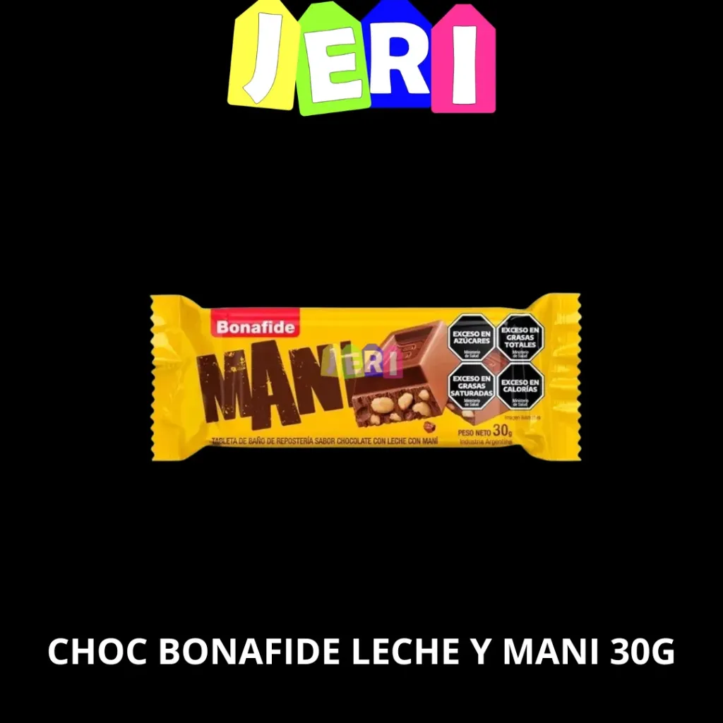 CHOC BONAFIDE LECHE Y MANI 30G
