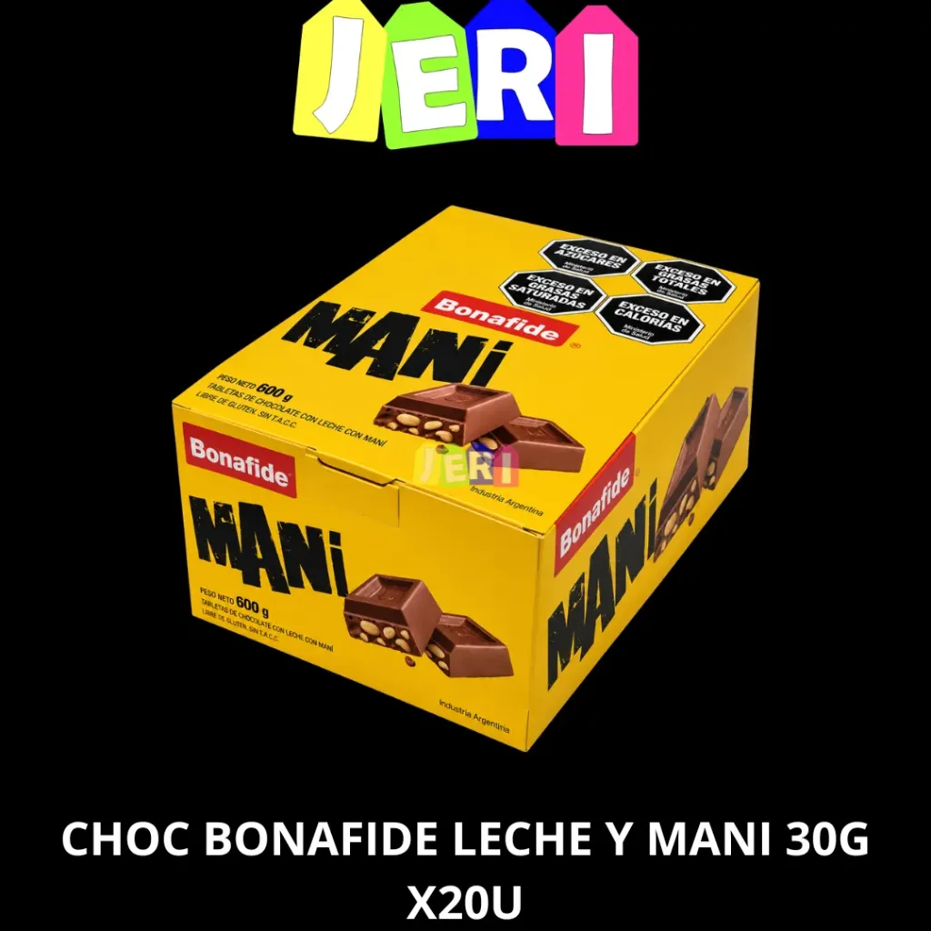 CHOC BONAFIDE LECHE Y MANI 30G X20U