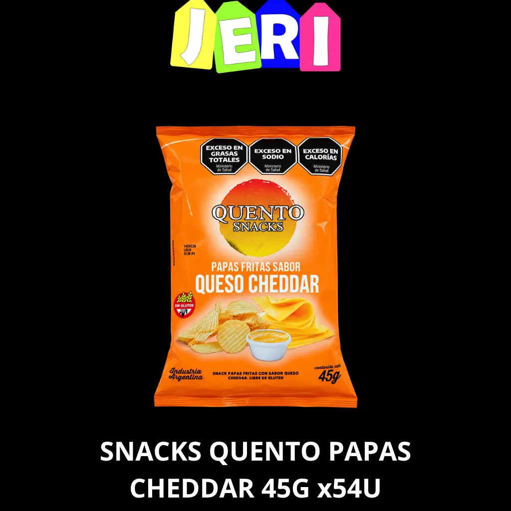 SNACKS QUENTO PAPAS CHEDDAR 45G x54U