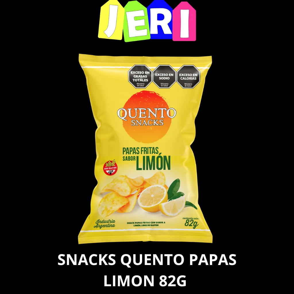 SNACKS QUENTO PAPAS LIMON 82G