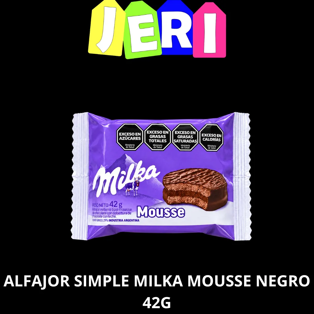 ALFAJOR SIMPLE MILKA MOUSSE NEGRO 42G