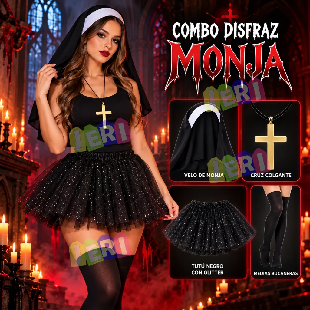 COMBO DISFRAZ MONJA