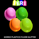 GORRO PLASTICO FLUOR GLITTER