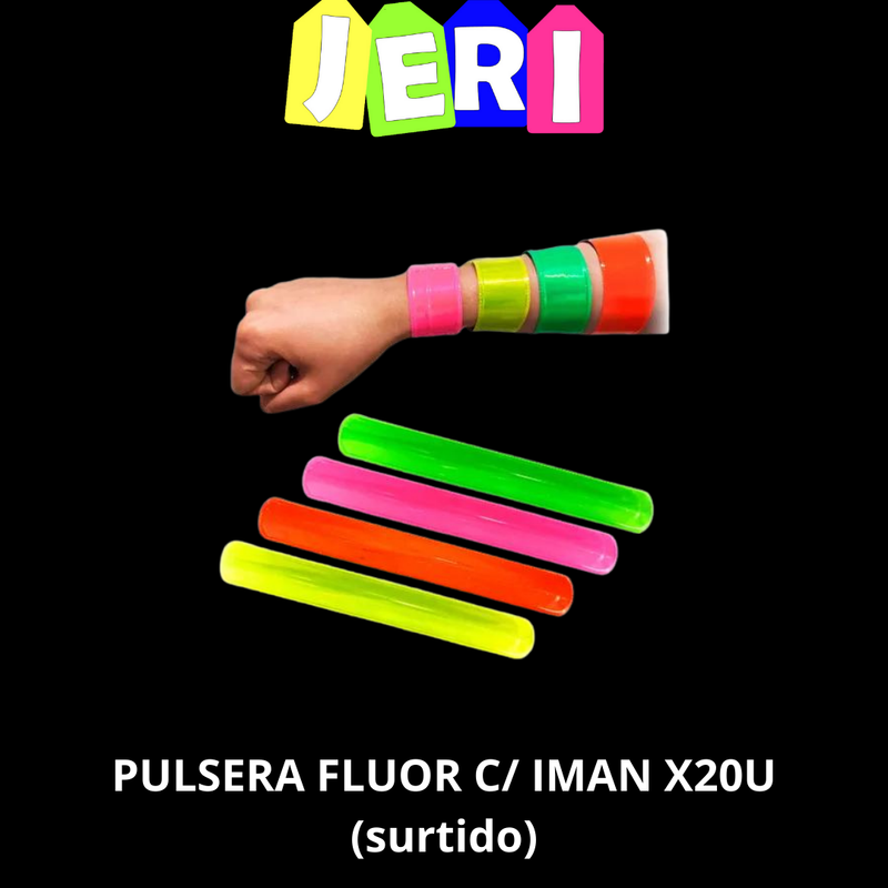 PULSERA FLUOR C/ IMAN X20U (surtido)