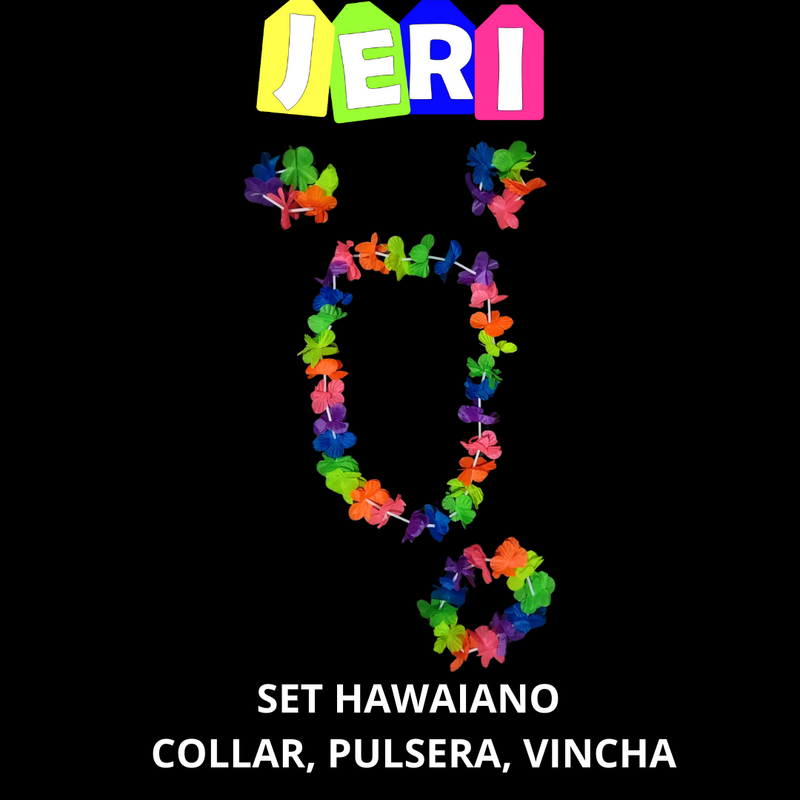 SET HAWAIANO COLLAR, VINCHA Y PULSERAS